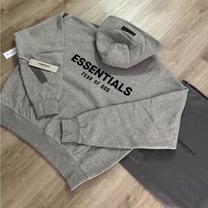 Essentials Fear of God Dark Oatmeal Hoodie